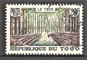 Briefmarke Togo Mi.Nr. 258 o Freimarken 1959 / Teakholz