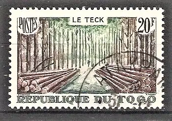 Briefmarke Togo Mi.Nr. 258 o Freimarken 1959 / Teakholz