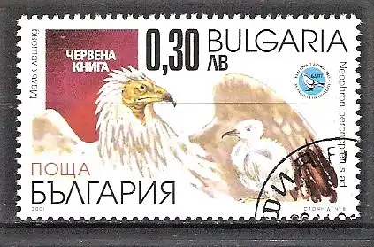 Briefmarke Bulgarien Mi.Nr. 4517 o Das Rote Buch gefährdeter Tier- und Pflanzenarten 2001 / Schmutzgeier