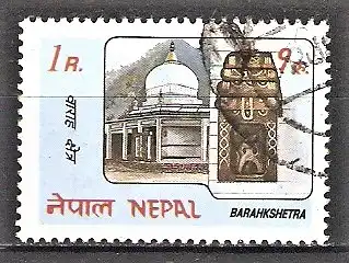 Briefmarke Nepal Mi.Nr. 435 o Tourismus 1983 / Tempel in Barahkshetra