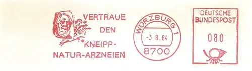 Freistempel Würzburg - Vertraue den Kneipp-Natur-Arzneien (Abb. Pfarrer Kneipp) (#1891)