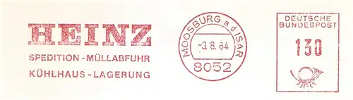 Freistempel Moosburg a d Isar - HEINZ Spedition Müllabfuhr Kühlhaus Lagerung (#1894)