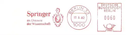Freistempel Berlin - Springer im Dienste der Wissenschaft (Abb. Wappen mit Pferdekopf) (#1904)