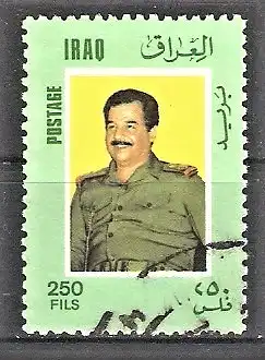 Briefmarke Irak Mi.Nr. 1332 o Präsident Saddam Hussein 1986