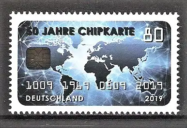 Briefmarke BRD Mi.Nr. 3494 ** 50 Jahre Chipkarte 2019