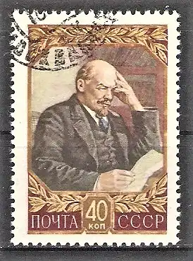 Briefmarke Sowjetunion Mi.Nr. 1937 A o 87. Geburtstag von Wladimir Lenin 1957 / Wladimir Lenin - Revolutionär und Politiker