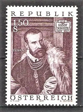 Briefmarke Österreich Mi.Nr. 1360 ** Gemälde 1971 / Bildnis des Jacopo de Strada von Tizian