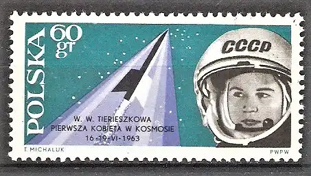 Briefmarke Polen Mi.Nr. 1416 o Raumschiffe 1963 / Walentina Tereschkowa - Wostok 6