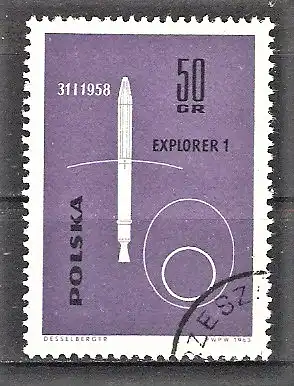 Briefmarke Polen Mi.Nr. 1439 o Eroberung des Weltraums 1963 / Explorer 1, erster künstlicher Satellit der USA