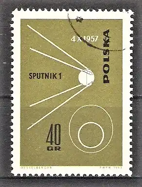 Briefmarke Polen Mi.Nr. 1438 o Eroberung des Weltraums 1963 / Sputnik 1, erster künstlicher Erdsatellit der UdSSR