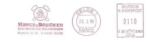 Freistempel B66 3363 Oelde - Haver & Boecker - Drahtweberei und Maschinenfabrik (#1924)