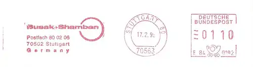 Freistempel E84 0192 Stuttgart - Busak + Shamban (#1928)