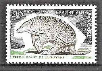 Briefmarke Frankreich Mi.Nr. 1892 ** Naturschutz 1974 / Riesengürteltier
