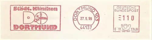 Freistempel E11 1749 Dortmund - Städt. Kliniken Dortmund(#1942)