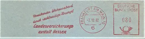 Freistempel Frankfurt am Main - Landesversicherungsanstalt Hessen - Gesicherter Lebensabend durch rechtzeitige Vorsorge (#1953)