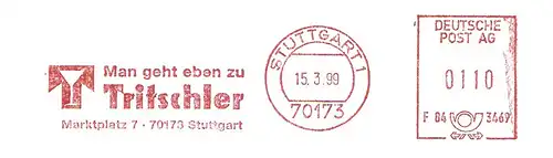 Freistempel F84 3469 Stuttgart - Man geht eben zu Tritschler (#1968)