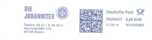 Freistempel 3D100009E3 Essen - DIE JOHANNITER (Abb. Signet der Johanniter Unfall Hilfe) (#1977)