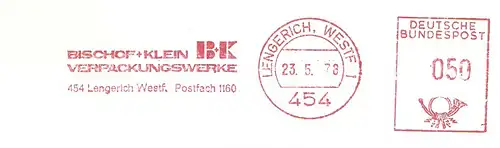 Freistempel Lengerich Westf - B+K Bischof + Klein Verpackungswerke (#1986)