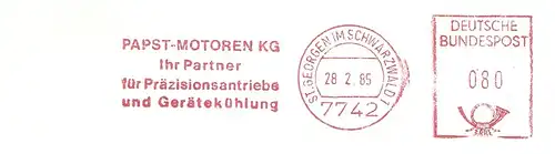 Freistempel St. Georgen im Schwarzwald - PAPST-MOTOREN KG - Ihr Partner für Präzisionsantriebe und Gerätekühlung (#1996)