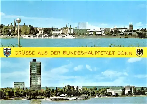 Ansichtskarte Deutschland - Bonn - Ansichten vom Rhein auf die Bundeshauptstadt Bonn (1516)