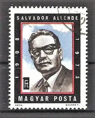 Briefmarke Ungarn Mi.Nr. 2939 A o 1. Todestag von Salvador Allende 1974