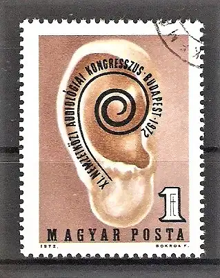 Briefmarke Ungarn Mi.Nr. 2811 A o 11. Internationaler Audiologie-Kongress, Budapest 1972