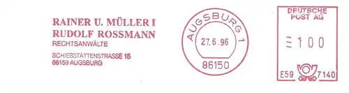 Freistempel E59 7140 Augsburg - Rechtsanwälte Rainer U. Müller I / Rudolf Rossmann (#2005)