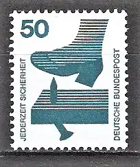 Briefmarke BRD Mi.Nr. 700 A ** 50 Pf. Freimarke Unfallverhütung 1971 