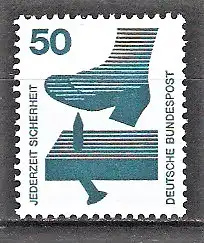 Briefmarke BRD Mi.Nr. 700 A ** 50 Pf. Unfallverhütung 1971 / Nagel im Brett