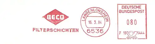 Freistempel F19 5444 Langenlonsheim - BECO Filterschichten (#2023)