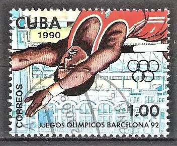 Briefmarke Cuba Mi.Nr. 3369 o Olympische Sommerspiele 1992 Barcelona / Hochsprung