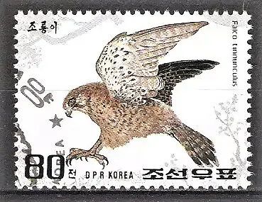 Briefmarke Korea-Nord Mi.Nr. 3264 o Greifvögel 1992 / Turmfalke