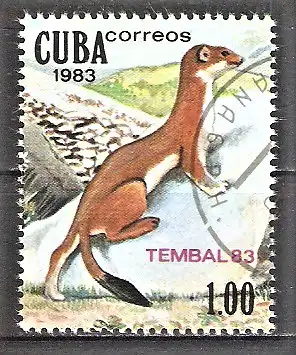 Briefmarke Cuba Mi.Nr. 2740 o Briefmarkenausstellung TEMBAL ’83 - Wiesel