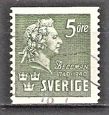 Briefmarke Schweden Mi.Nr. 277 A o 200. Geburtstag von Carl Michael Bellman 1940 / Dichter und Komponist
