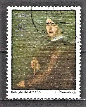 Briefmarke Cuba Mi.Nr. 2343 o Gemälde 1978 / L. Romañach - Porträt von Amelia