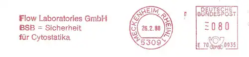 Freistempel E70 0935 Meckenheim Rheinl - Flow Laboratories GmbH / BSB = Sicherheit für Cytostatika (#2053)