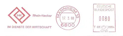 Freistempel F68 0054 Mannheim - IHK Rhein-Neckar / Im Dienste der Wirtschaft (#2054)