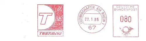 Freistempel Ludwigshafen am Rhein - T TEERBAU (#2088)