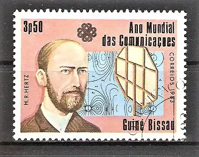 Briefmarke Guinea-Bissau Mi.Nr. 701 o Weltkommunikationsjahr 1983 / Heinrich Hertz