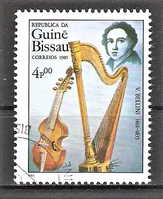 Briefmarke Guinea-Bissau Mi.Nr. 864 o Internationales Jahr der Musik 1985 / Vincenzo Bellini