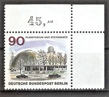 Briefmarke Berlin Mi.Nr. 263 ** BOGENECKE o.r. / Das neue Berlin 1965 / Planetarium