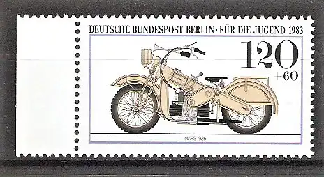 Briefmarke Berlin Mi.Nr. 697 ** Jugend: Historische Motorräder 1983