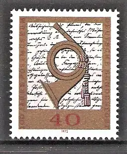 Briefmarke BRD Mi.Nr. 739 ** 100 Jahre Postmuseum 1972