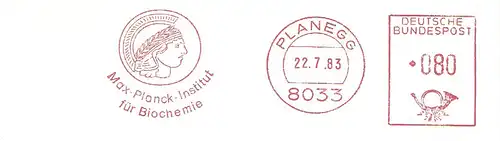 Freistempel Planegg - Max-Planck-Institut für Biochemie (Abb. Kopf der römischen Göttin Minerva) (#1593)