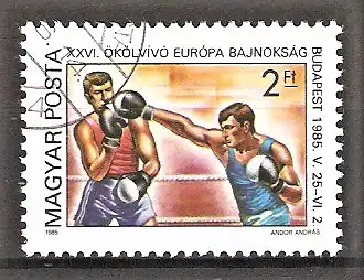 Briefmarke Ungarn Mi.Nr. 3750 A o Box-Europameisterschaften, Budapest 1985 / Boxen