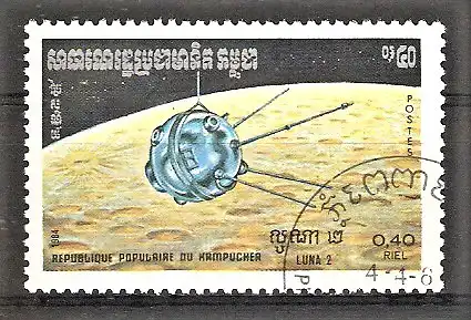 Briefmarke Kambodscha Mi.Nr. 561 o Raumfahrt 1984 / Luna 2