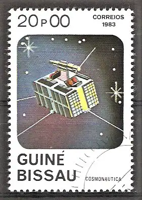 Briefmarke Guinea-Bissau Mi.Nr. 535 o Raumfahrt 1983 / Satellit