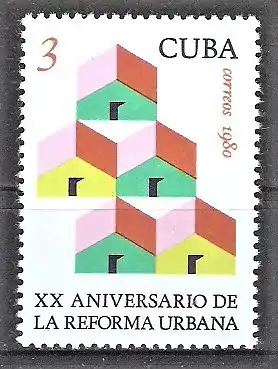 Briefmarke Cuba Mi.Nr. 2487 ** Häuser - Sinnbild der Stadtreform 1980