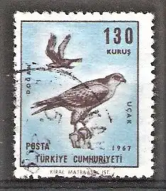 Briefmarke Türkei Mi.Nr. 2072 o Greifvögel 1967 / Würgfalke (Falco cherrug)