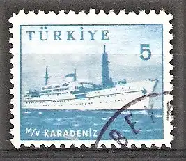 Briefmarke Türkei Mi.Nr. 1698 o Industrie und Technik 1959 / Motorschiff „Karadeniz“